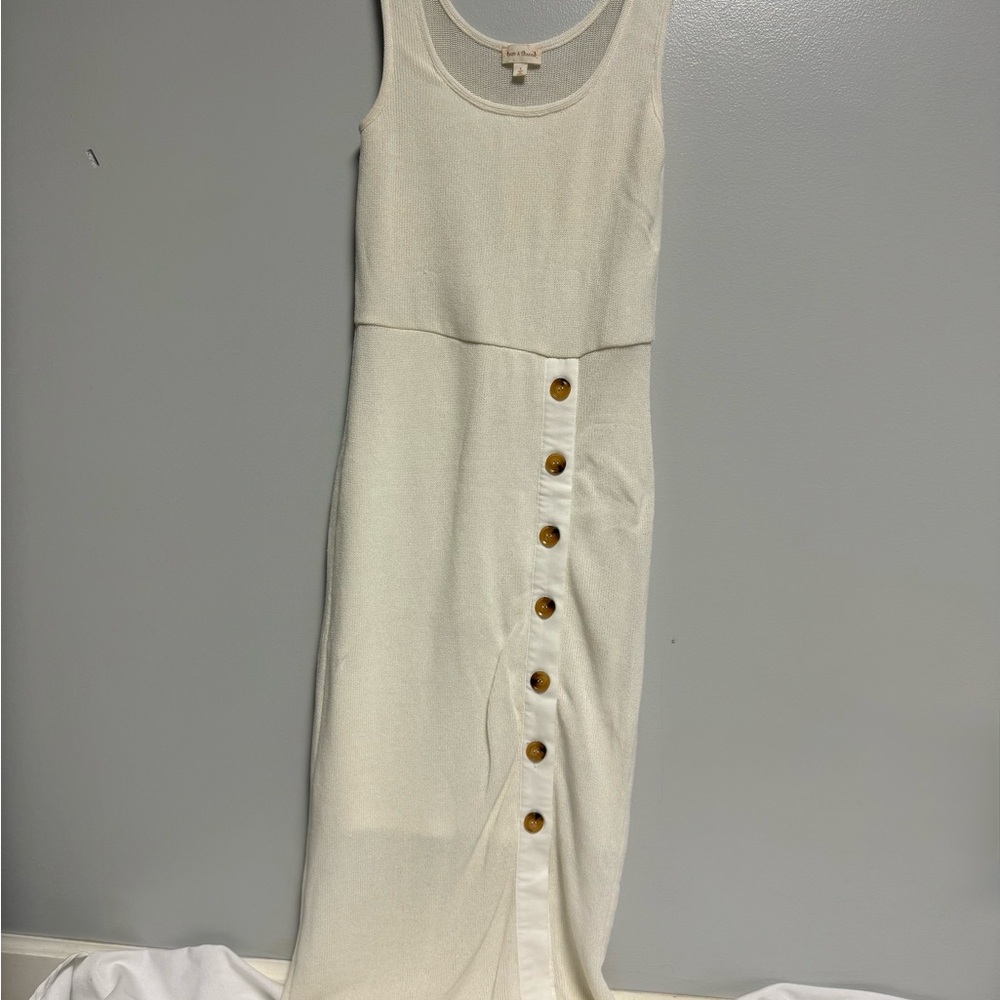 Elegant Ivory Button-Down Dress